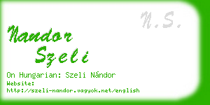nandor szeli business card